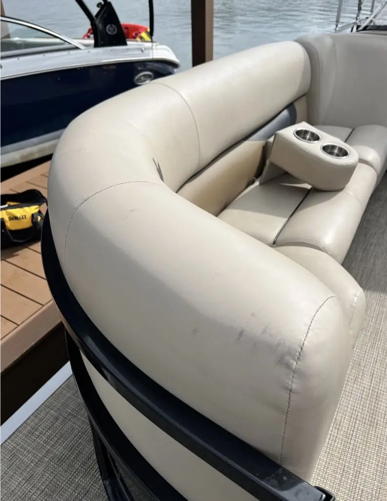 The same seating after detailing, clean and bright